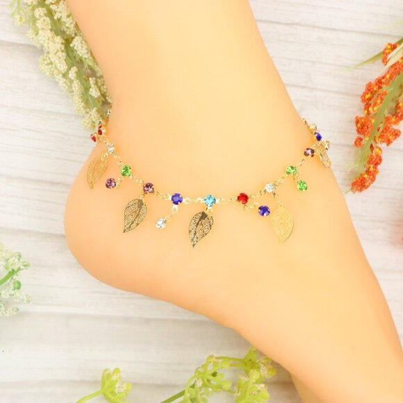 "Handmade Anklet – Elegant & Delicate Jewelry for Women | UNVRC1166 - Picture 4 of 10